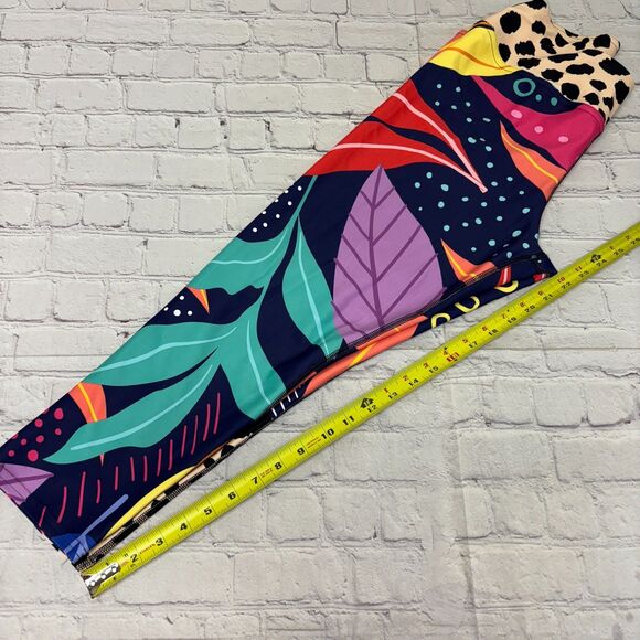 Loony Legs Women Leggings Size XL X-Large Colorful Artsy Tropical D044 -7 - Picture 6 of 16